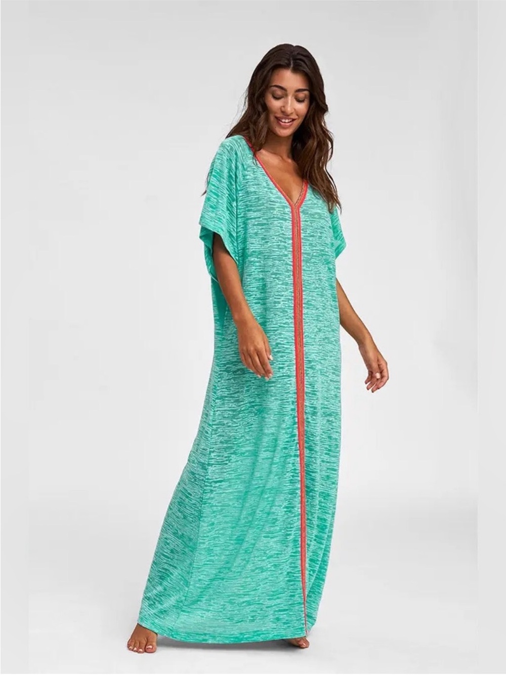 Pitusa Inca Abaya Maxi Cover Up Dress Mint Green One Size Beach Kaftan Caftan